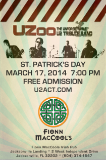 U2 Tribute Band UZoo on St. Patty's Day 2014