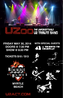 U2 Tribute Band UZoo at House of Blues Myrtle Beach